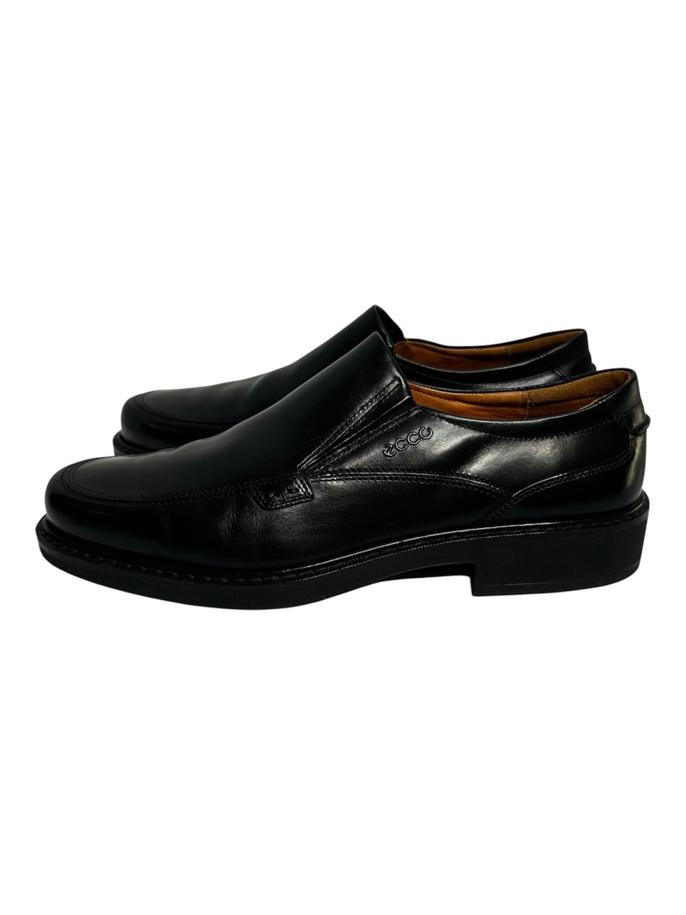 ECCO Men's Black Holton Slip-On Leather Business Loafers- Size 44/ US 10/10.5